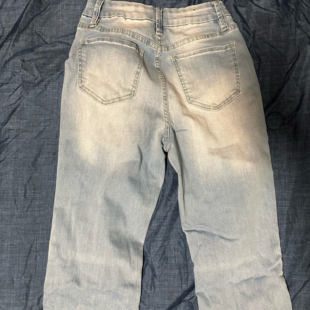 Forever 21 Light Blue Wide Leg Jeans - Picture 4 of 5